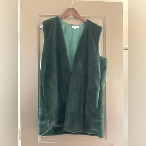 LLove Over-Sized Green Velvet Vest- Medium